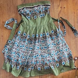 Floral Green and Blue  Dress